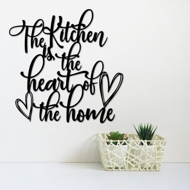 The Kitchen is the Heart of the Home | Metal Kitchen Sign | Decorative Wall Art | Gift for Mom | Housewarming Gift for Kitchen